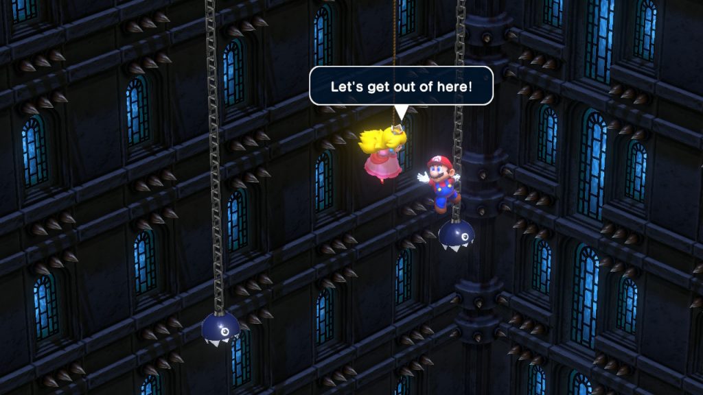 Mario trying to save Peach in Super Mario RPG
