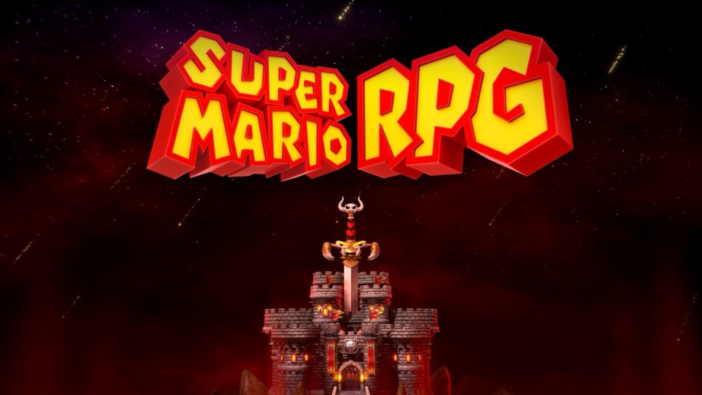 The Title Screen for Super Mario RPG after completing the intro.