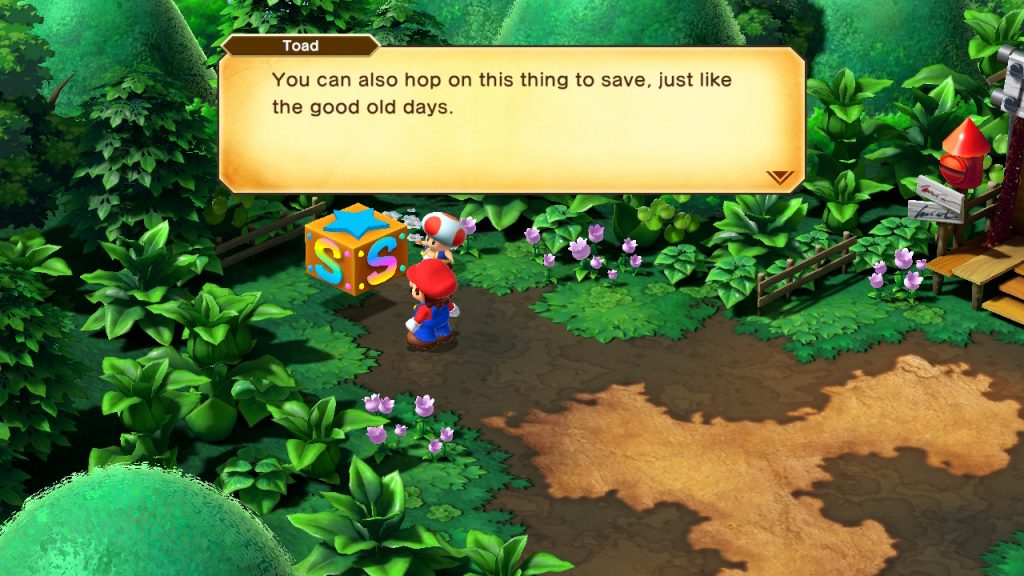 Toad recalling the SNES version of Super Mario RPG.