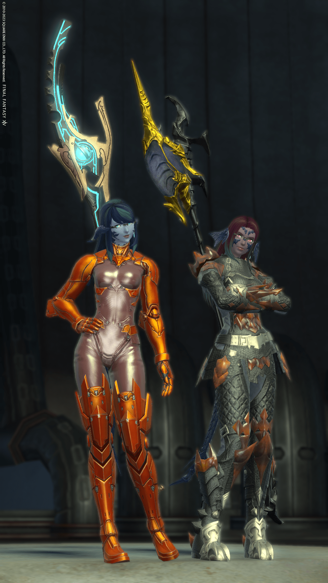 Lizicus & Laureine, both Au Ra's from Final Fantasy XIV as Dragoons in their own way.
