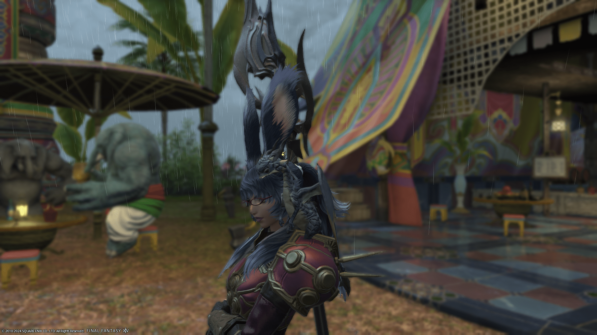 Me with my Dragonet minion perched on my shoulder while standing in the rain.