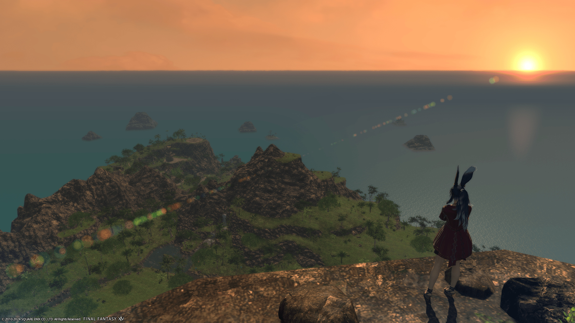 Sunset View from the Top of Mossy Mountain within Island Sanctuary.