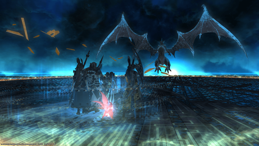 A group of us getting ready to fight Bahamut Prime.