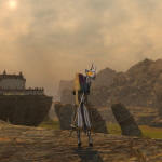 Lizicus looking out across the Azem Steppe during a sandstorm.