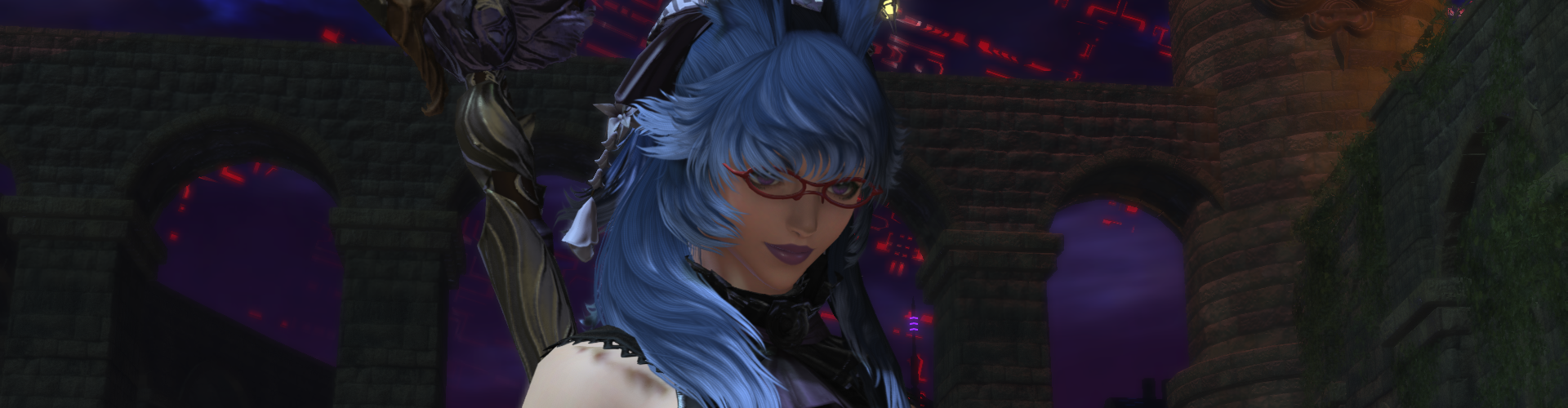 Me smiling while looking down with a lightning storm in the background.