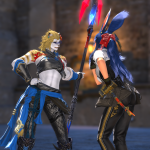 Me cheering on Aikirees in her new Dragoon outfit.