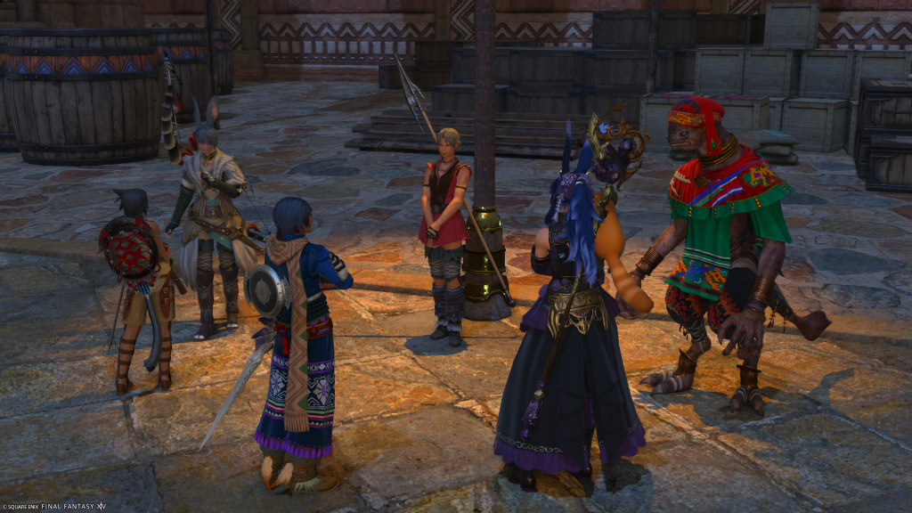 Us all gathered for the final part of the role quests.