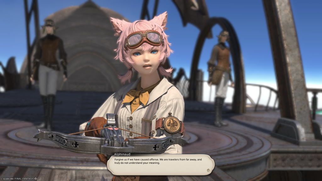 Alphinaud being bewildered by the inquiry of a Brand and a Reading Rod.